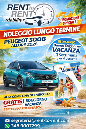 Rent to Rent Mobility - Ti manda in Vacanza con Peugeot 3008 a Noleggio !!! - Rent to Rent Mobility